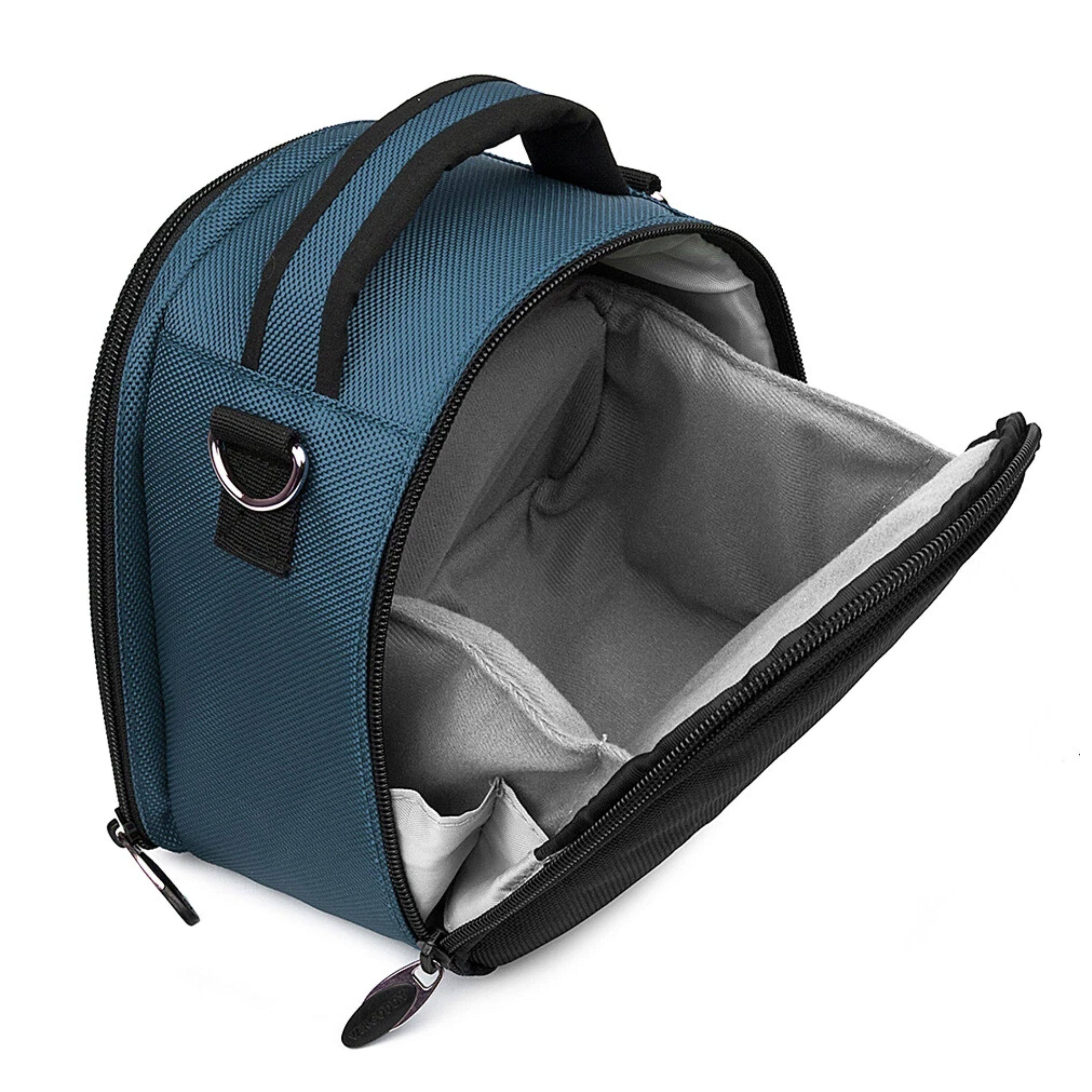 Back. Kitcheniva - Small DSLR Camera Shoulder Bag Case For Canon EOS Rebel Navy Blue - Navy Blue.