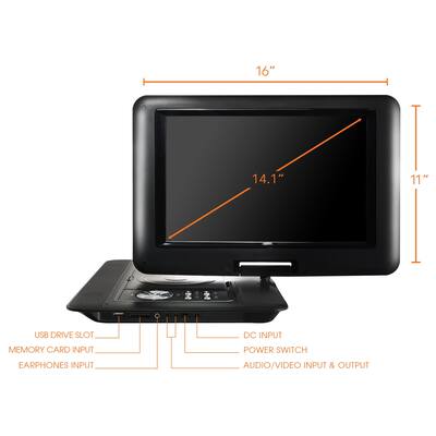 Trexonic 14.1 Inch Portable DVD Player with Swivel TFT LCD Screen Trexonic 14.1 Inch Portable DVD Player with Swivel TFT LCD Screen