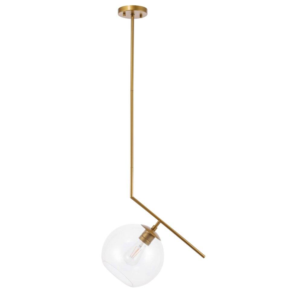 Alt View 7. Living District - Ryland 1 Light Brass And Clear Glass Pendant - Brass And Clear Glass.
