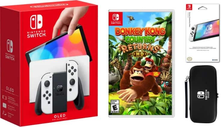 Oled Bundle With Accessories & Donkey Kong Game - Nintendo Switch