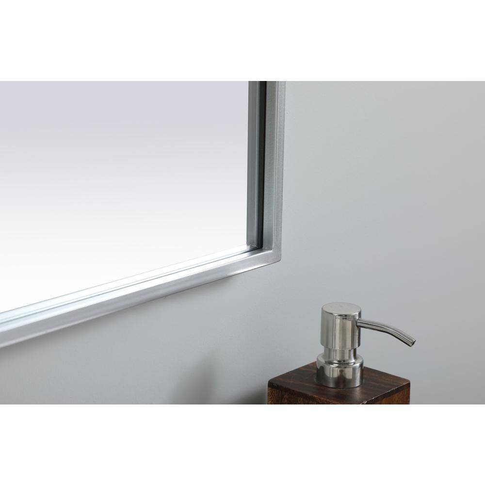 Back. Elegant Decor - Metal Frame Arch Mirror 27x30 Inch in Silver - Silver.