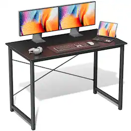 AENKYO - 44" Computer Desk Home Office Desk Writing Gaming Work Desk for Small Spaces - Black