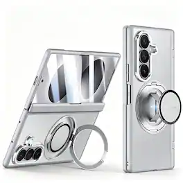 Dteck - for Samsung Galaxy Z Fold8 Ultra Case Built-in Screen Protector,Ring Stand & Hand Strap,Matte Hard PC Shockproof Cover - Gray