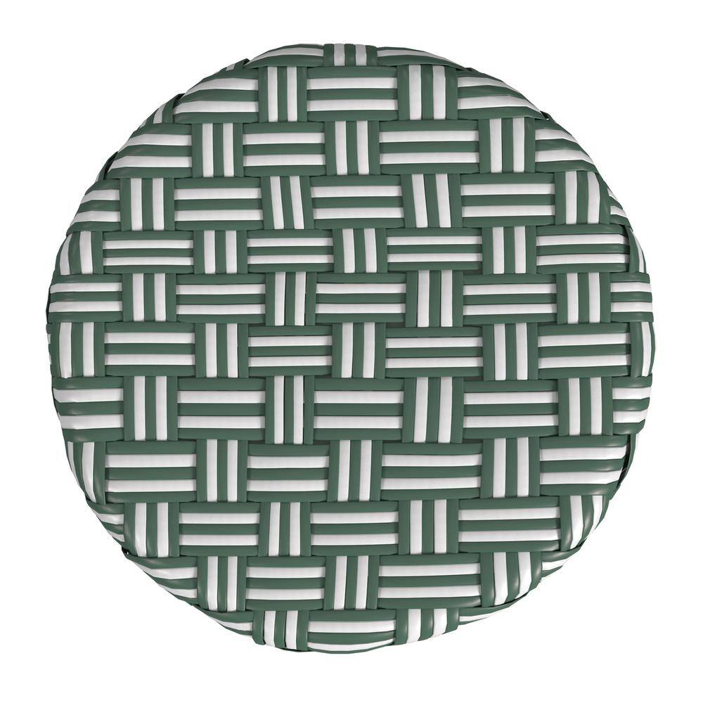 Angle. Butler Specialty - Tobias Rattan Round 24" Counter Stool - Green.