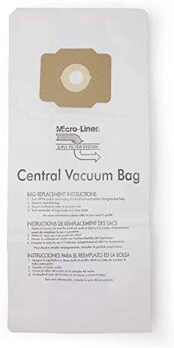 Micro-Liner  
2-PLY FILTER SYSTEM  

Central Vacuum Bag  

BAG REPLACEMENT INSTRUCTIONS  
1. Remove the old bag and filter, and dispose of them properly.  
2. Clean the filter and the bag compartment.  
3. Insert the new bag and filter, making sure they are properly aligned.  
4. Close the compartment and secure the lid.  
5. For more information, refer to your owner's manual.  

INSTRUCTIONS DE REMPLACEMENT DES SACS  
1. Retirez l'ancien sac et le filtre, et jetez-les correctement.  
2. Nettoyez le filtre et la chambre du sac.  
3. Insérez le nouveau sac et le filtre, en vous assurant qu'ils sont bien alignés.  
4. Fermez la chambre et sécurisez le couvercle.  
5. Pour plus d'informations, consultez le manuel d'instructions.  

INSTRUCCIONES PARA EL REEMPLAZO DE LA BOLSA  
1. Retire el viejo saco y el filtro, y deseche los mismos adecuadamente.  
2. Limpie el filtro y la cámara del saco.