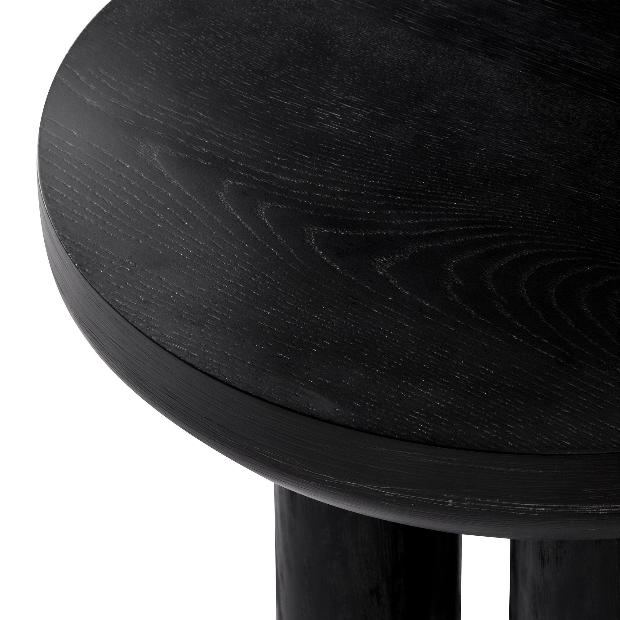 Alt View 2. Maven Lane - Maven Lane Owen Rustic 19" Round Wooden Side Table End Table, Aged Black - Aged Black.