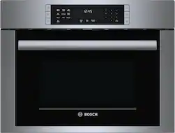 Bosch - 500 Series 1.6 Cu. Ft. Convection Built-In Microwave with Sensor Cooking - Stainless Steel - Front_Zoom