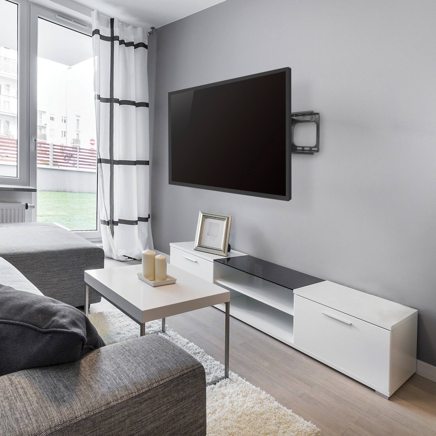 Angle. Black+Decker - Black+decker Bdx-3806fm 40-in. To 86-in. Full-motion Flat Panel Large Mount - Black.