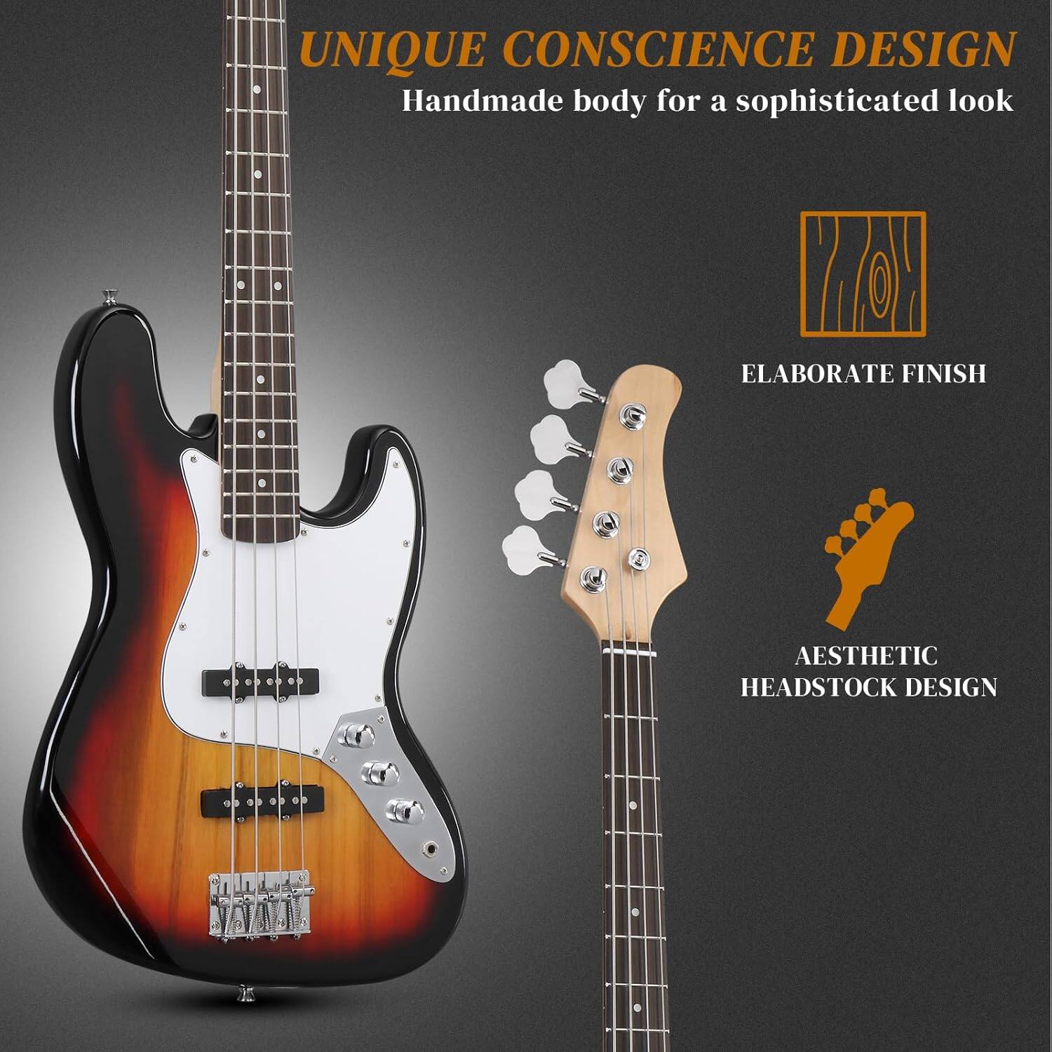 UNIQUE CONSCIENCE DESIGN  
Handmade body for a sophisticated look  

ELABORATE FINISH  

AESTHETIC HEADSTOCK DESIGN