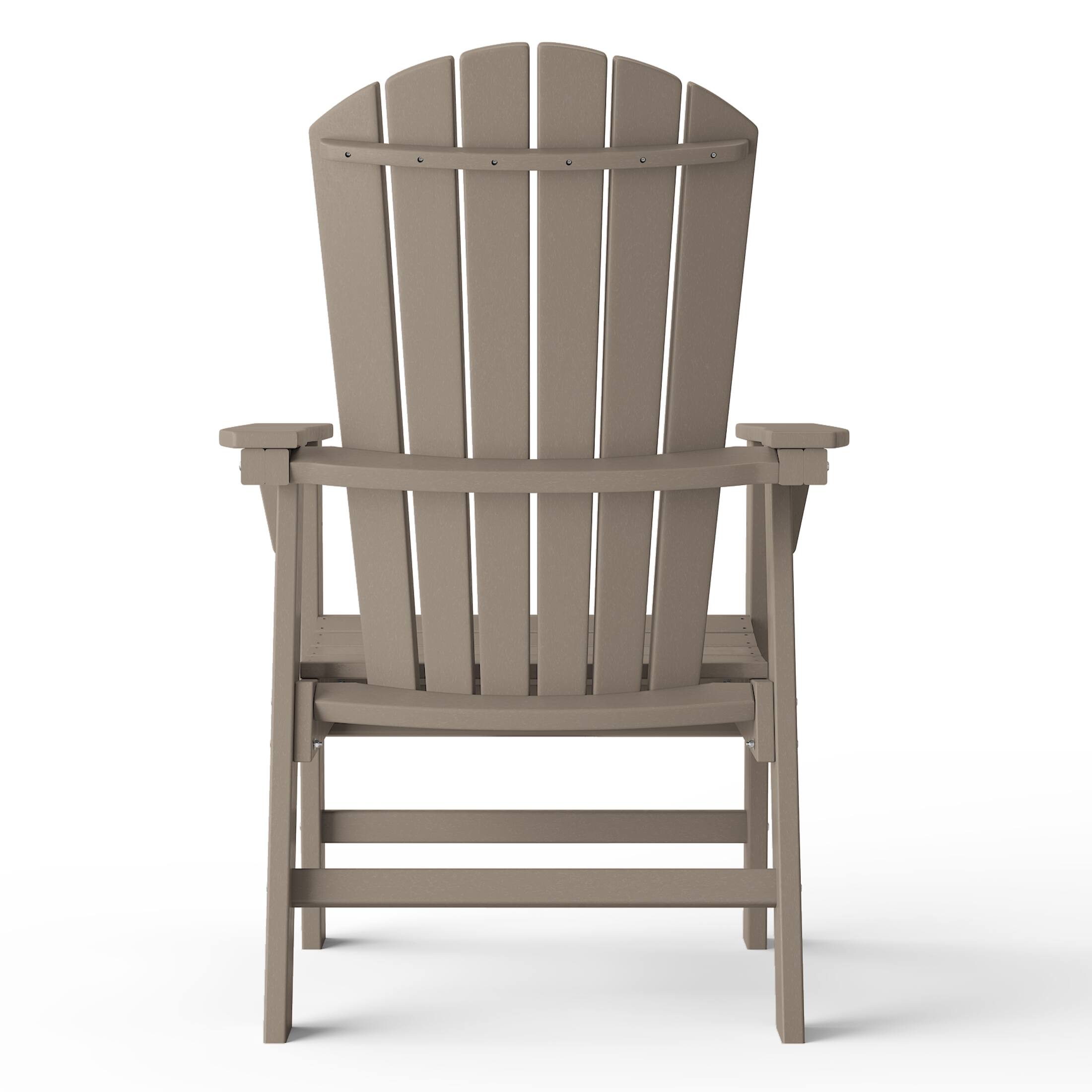 Back. WestinTrends - WestinTrends Dylan Outdoor Patio Shell-back Adirondack Dining Chair Weather Resistant - Weathered Wood.