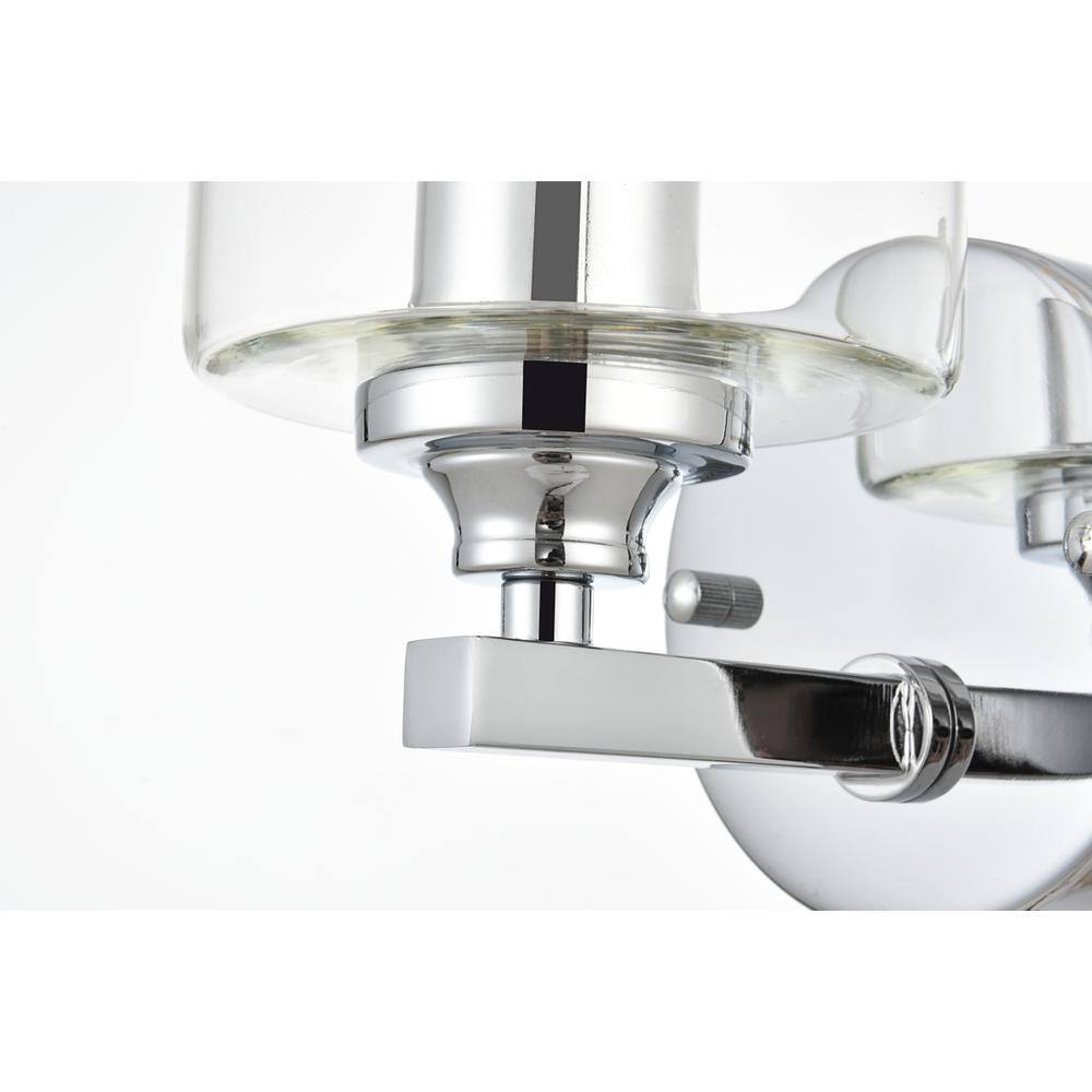 Angle. Living District - Mayson 1 light Chrome and Clear Bath Sconce - Chrome And Clear.