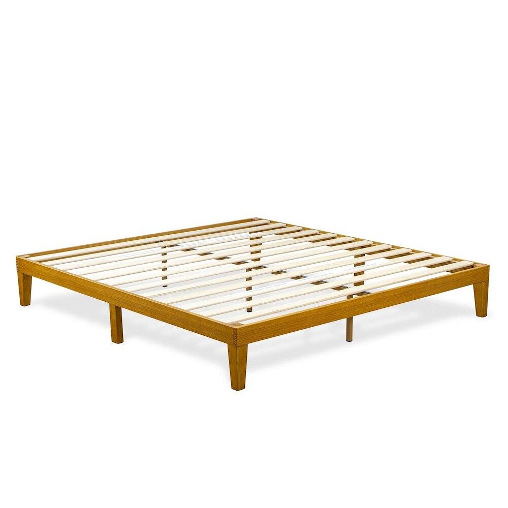 Back. East West Furniture - King Size Platform Bed Frame with 4 Legs and 2 Extra Center Legs - Oak Finish - Oak.