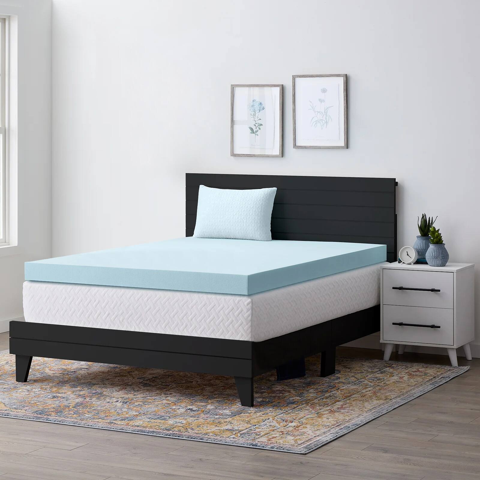 Alt View 2. KERDOM - Mattress Protector Queen Size, Breathable Bed Cover,  Net 2'' Memory Foam Mattress Add Pad, Washable Mattress Topper - 2'' Pad Only (No Cover).