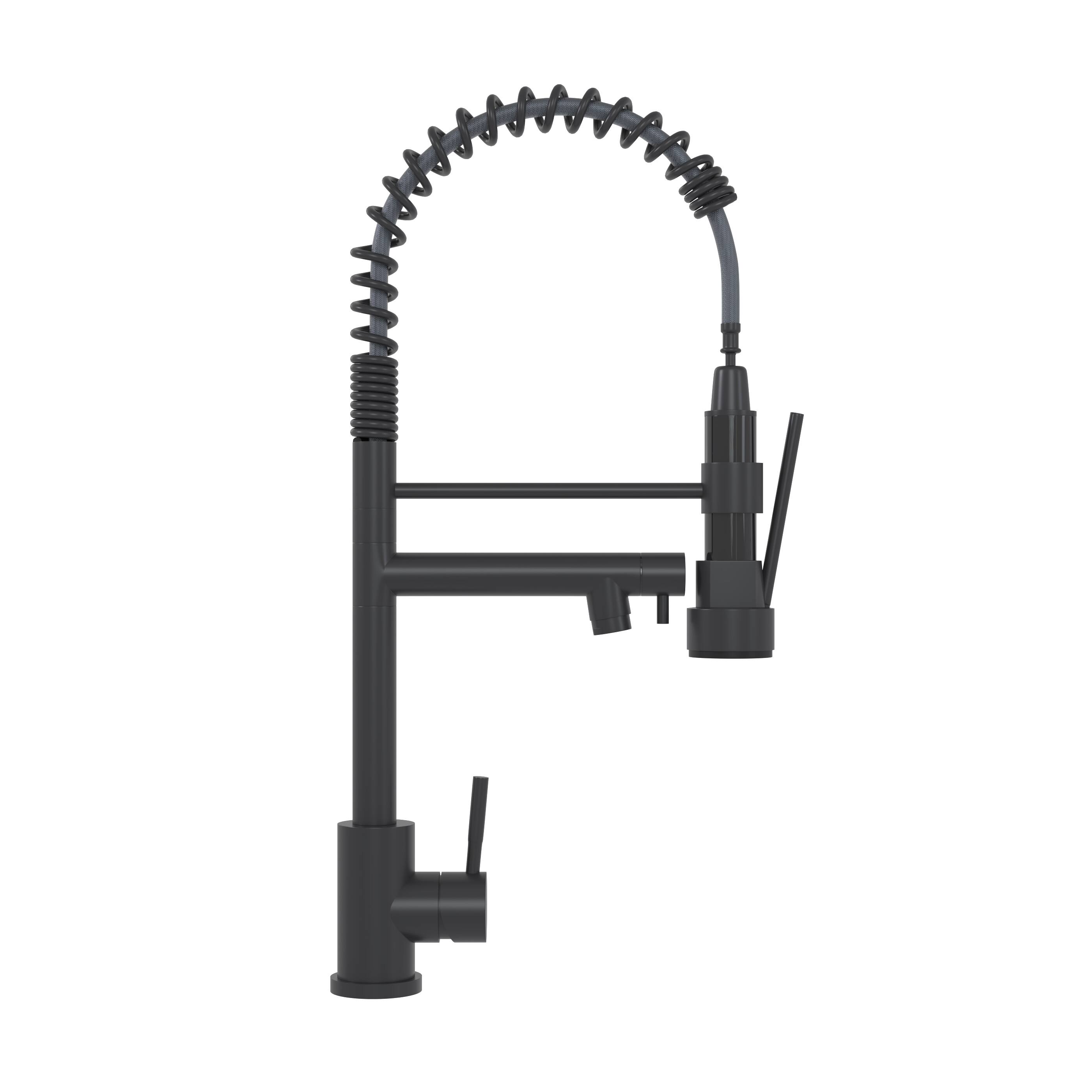 Alt View 5. Siljoy - Bothwa Home CUPC Certified 19" Single Handle Kitchen Faucet (Matt Black Finish) - Matt Black.