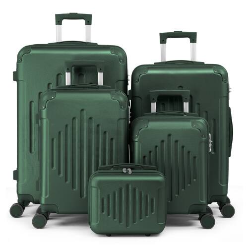 Alt View 9. Winado - 12+16+20+24+28 Inch Luggage Set 5 Piece Suitcase Sets with TSA Lock ABS Hardside - Green.