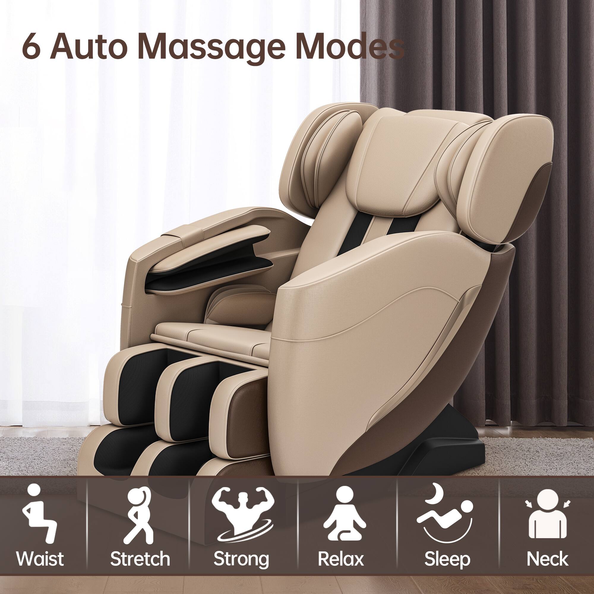 6 Auto Massage Modes

- Waist
- Stretch
- Strong
- Relax
- Sleep
- Neck