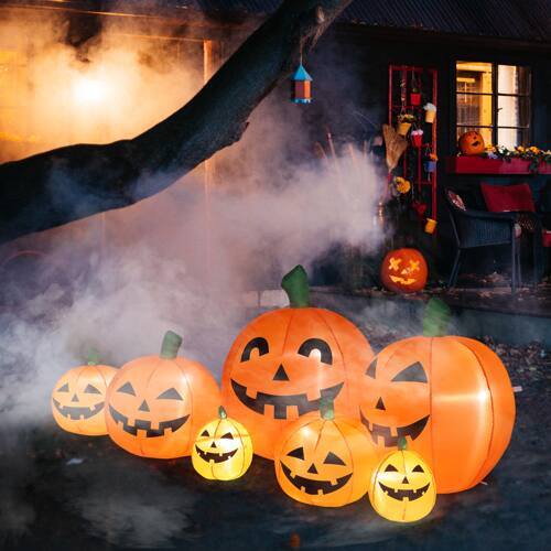 Alt View 9. Winado - 7FT Halloween Inflatable Pumpkin Decorations 7 Pumpkins with Build-in LEDs Blow Up for In/Outdoor Party Yard Lawn Garden - Orange.