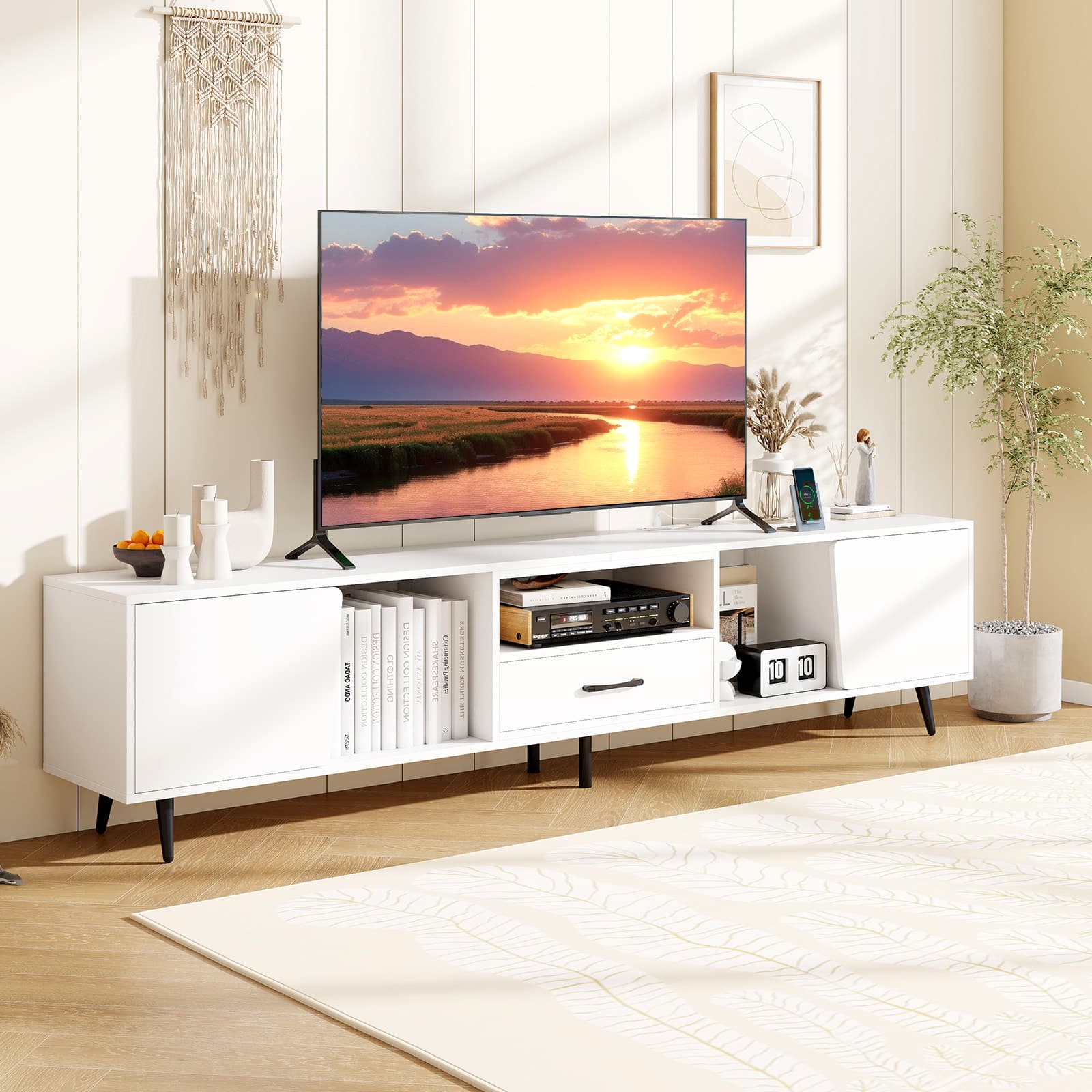 Gymax 79'' TV Stand for TVs up to 90 Inches Entertainment Center w