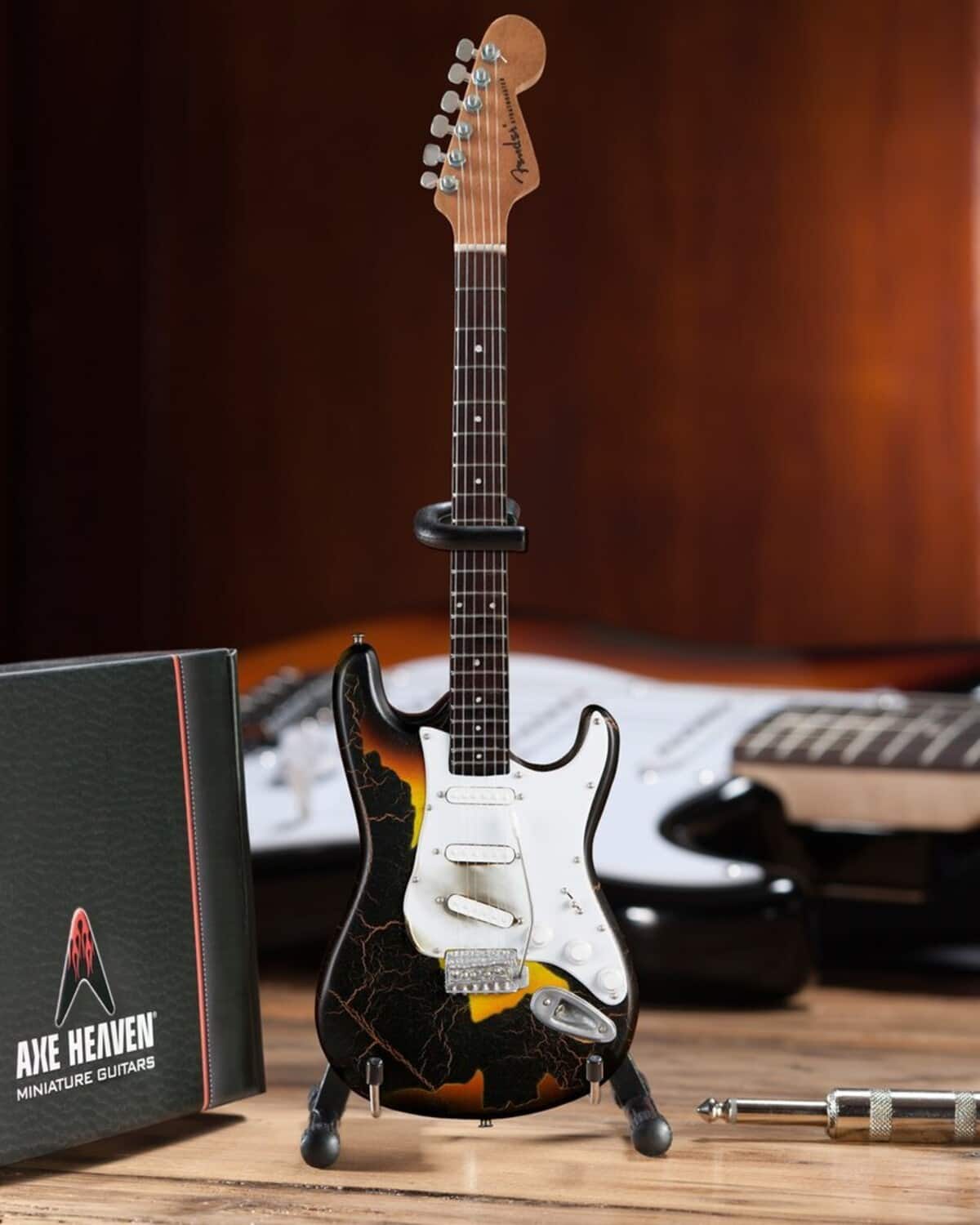 Jimi Hendrix - Axe Heaven Jimi Hendrix Fender Stratocaster Signature Burnt Fender Mini Guitar Replica- COLLECTABLES - Multicolor