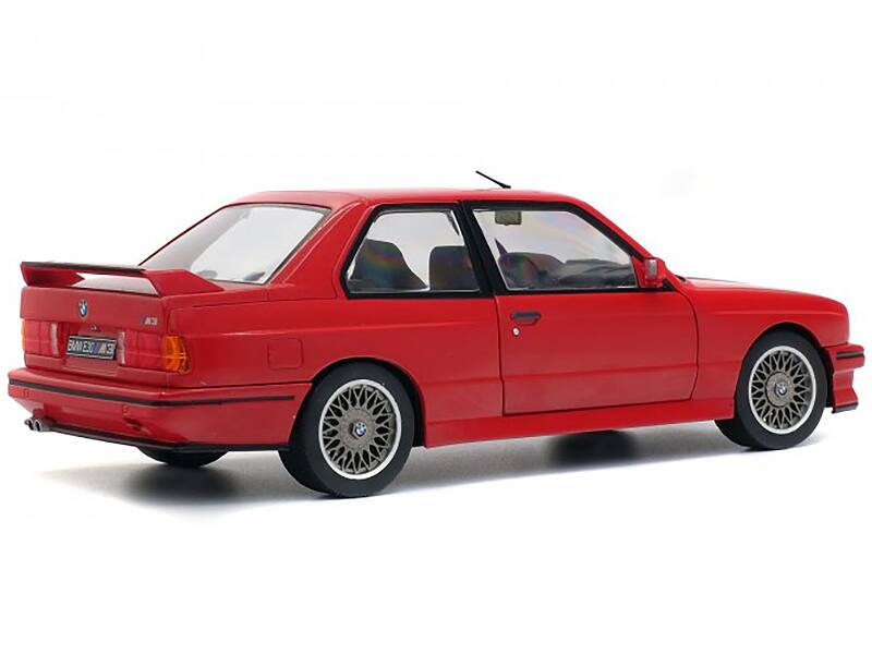 Back. Solido - 1986 BMW E30 M3 Red 1/18 Diecast Model Car by Solido - Red.