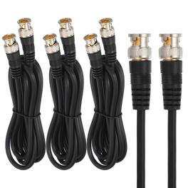 Unique Bargains - BNC Male to BNC Male Coaxial Cable Cord 5FT 70-Ohm Extension Wire for DVR CCTV Security Camera System Monitor (3pcs) - Black