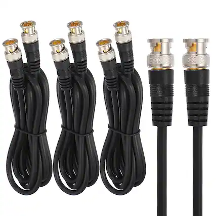 Front. Unique Bargains - BNC Male to BNC Male Coaxial Cable Cord 5FT 70-Ohm Extension Wire for DVR CCTV Security Camera System Monitor (3pcs) - Black.