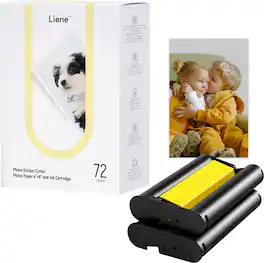 Liene - PixCut Photo Sticker Cutter Photo Paper 4×6" and Ink Cartridge (72 sheets)