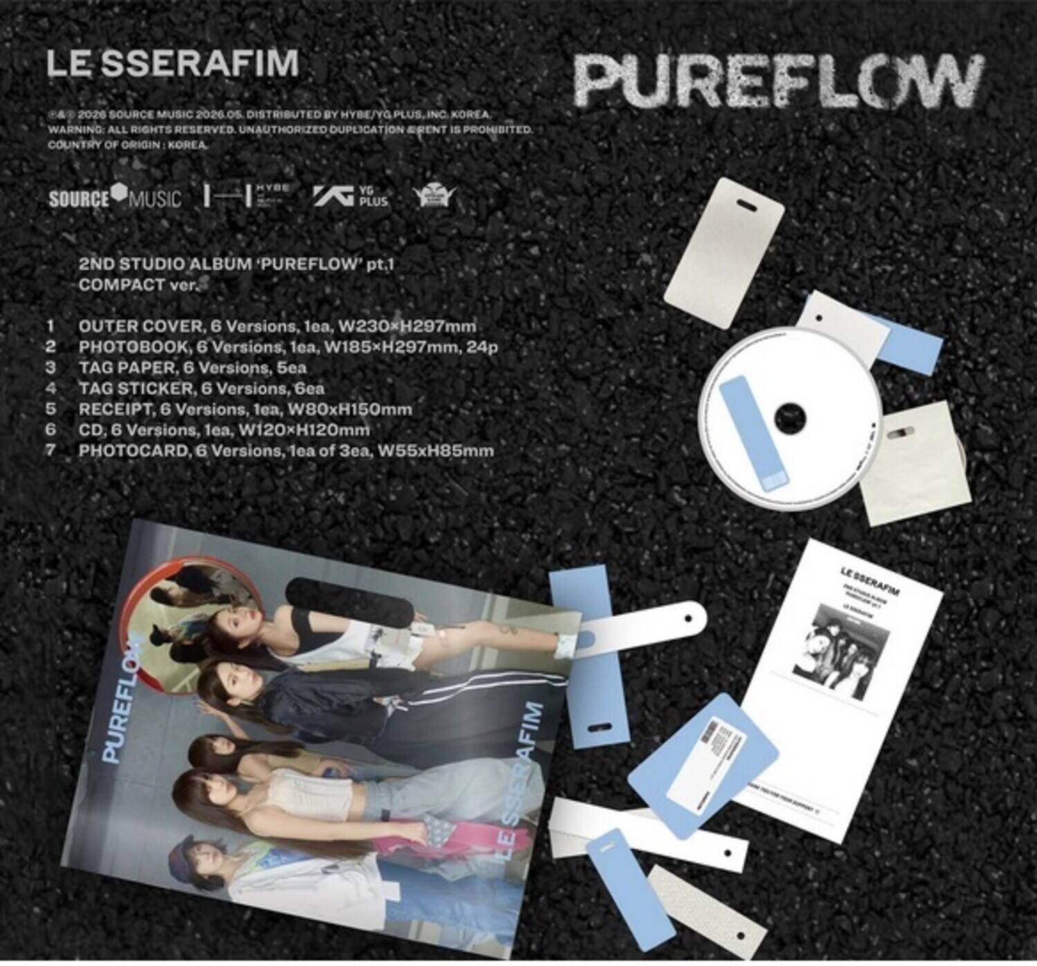 Le Sserafim 2nd Studio Album 'PUREFLOW' pt.1 COMPACT DISCS [CD