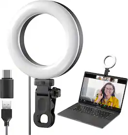 Schertz - Clip-On Ring Light for Laptop – 10 Brightness Levels for Zoom, Streaming, Video Calls & TikTok