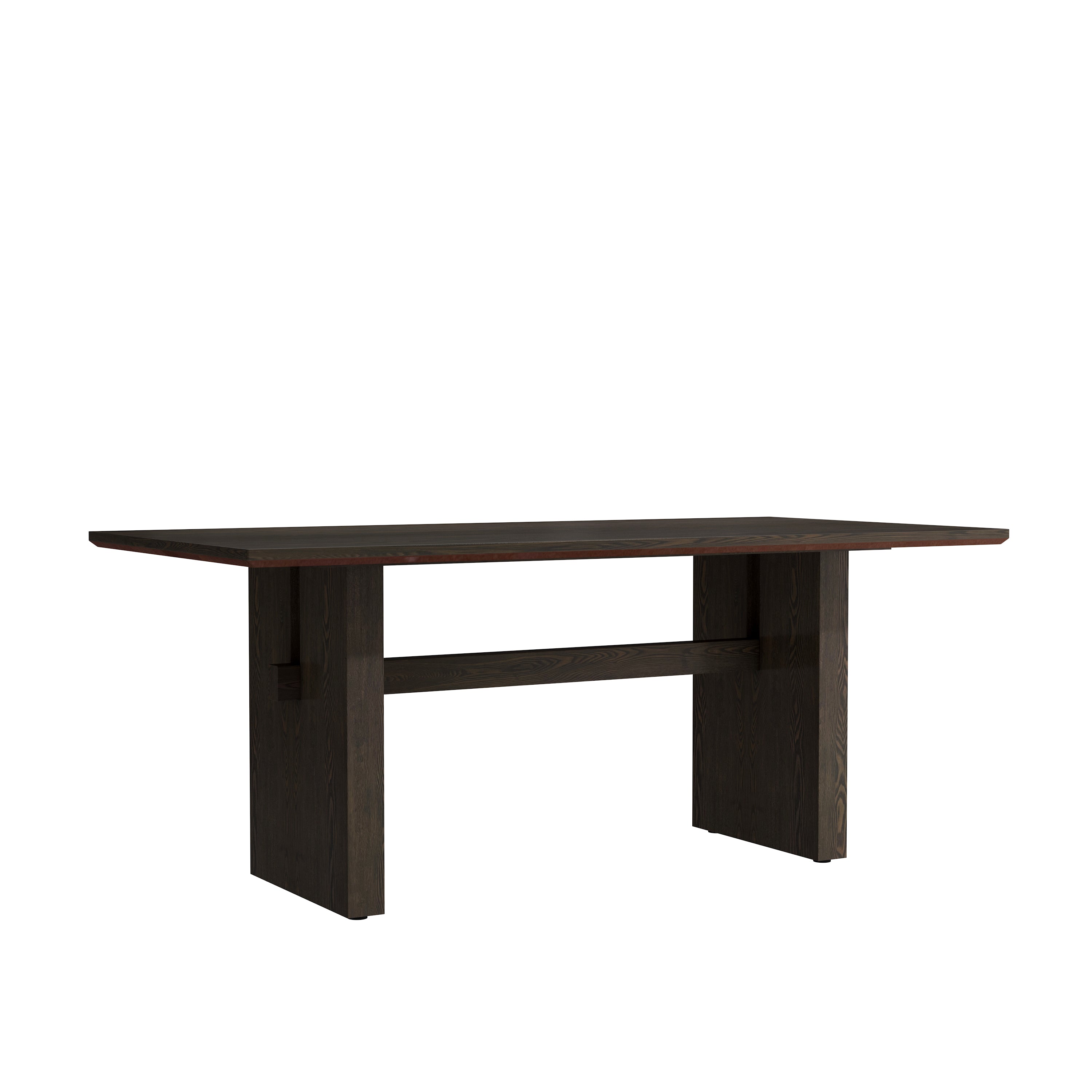 Alt View 7. Boyel Living - 70.86 Inch Black Wood Double Pedestal Dining Table Seats 6 Modern Rectangular MDF Table - Black.