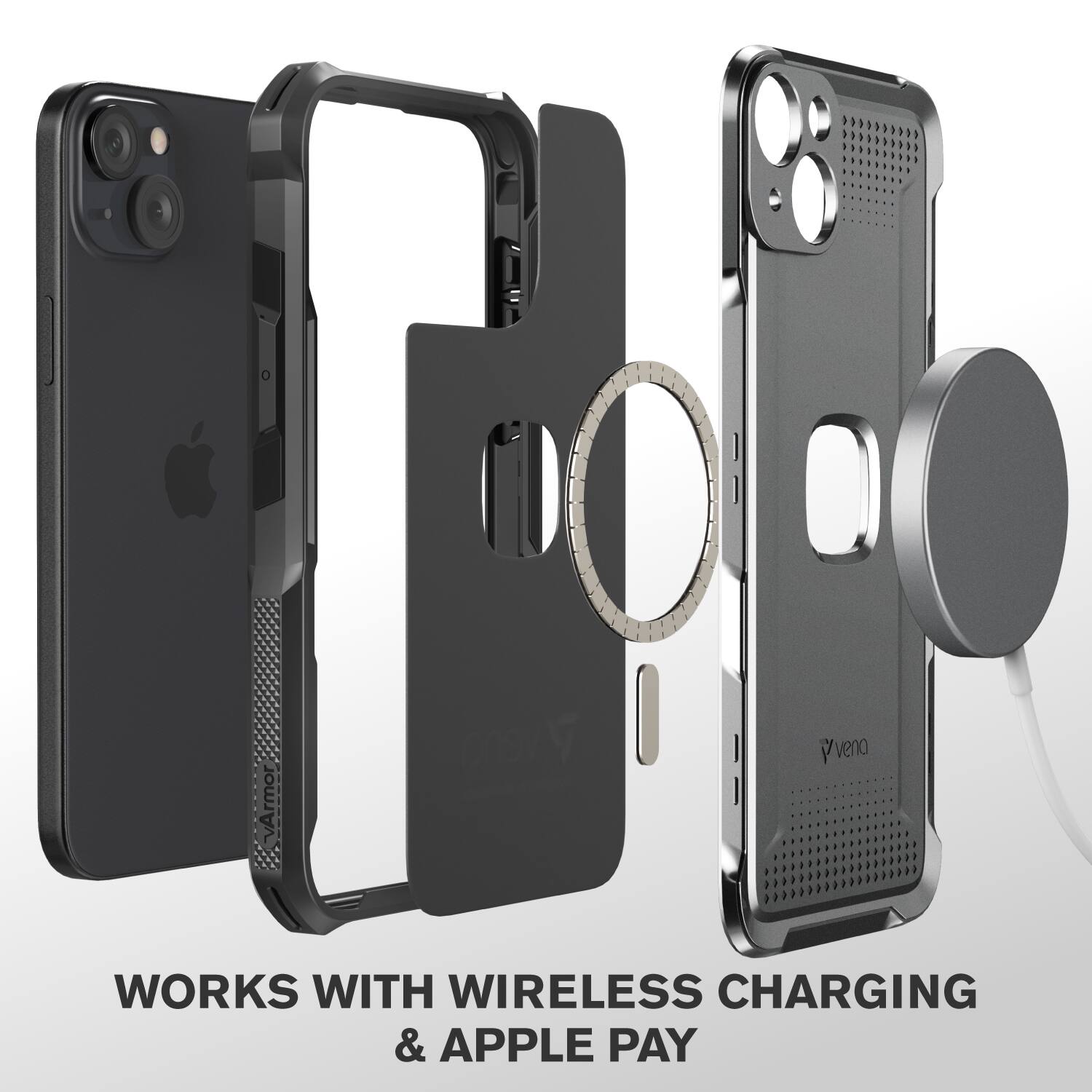 VArmor M veno works with wireless charging & Apple Pay