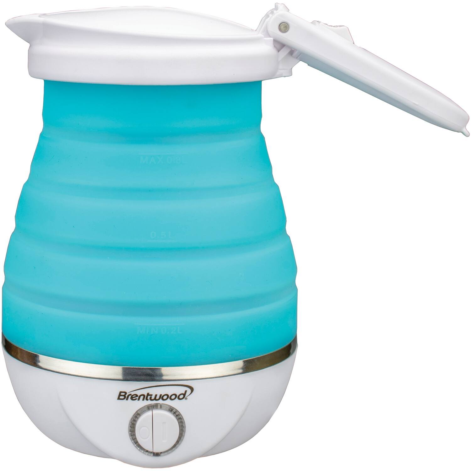 Brentwood - Kt-1508bl .85-quart Dual-voltage Collapsible Travel Kettle - Blue
