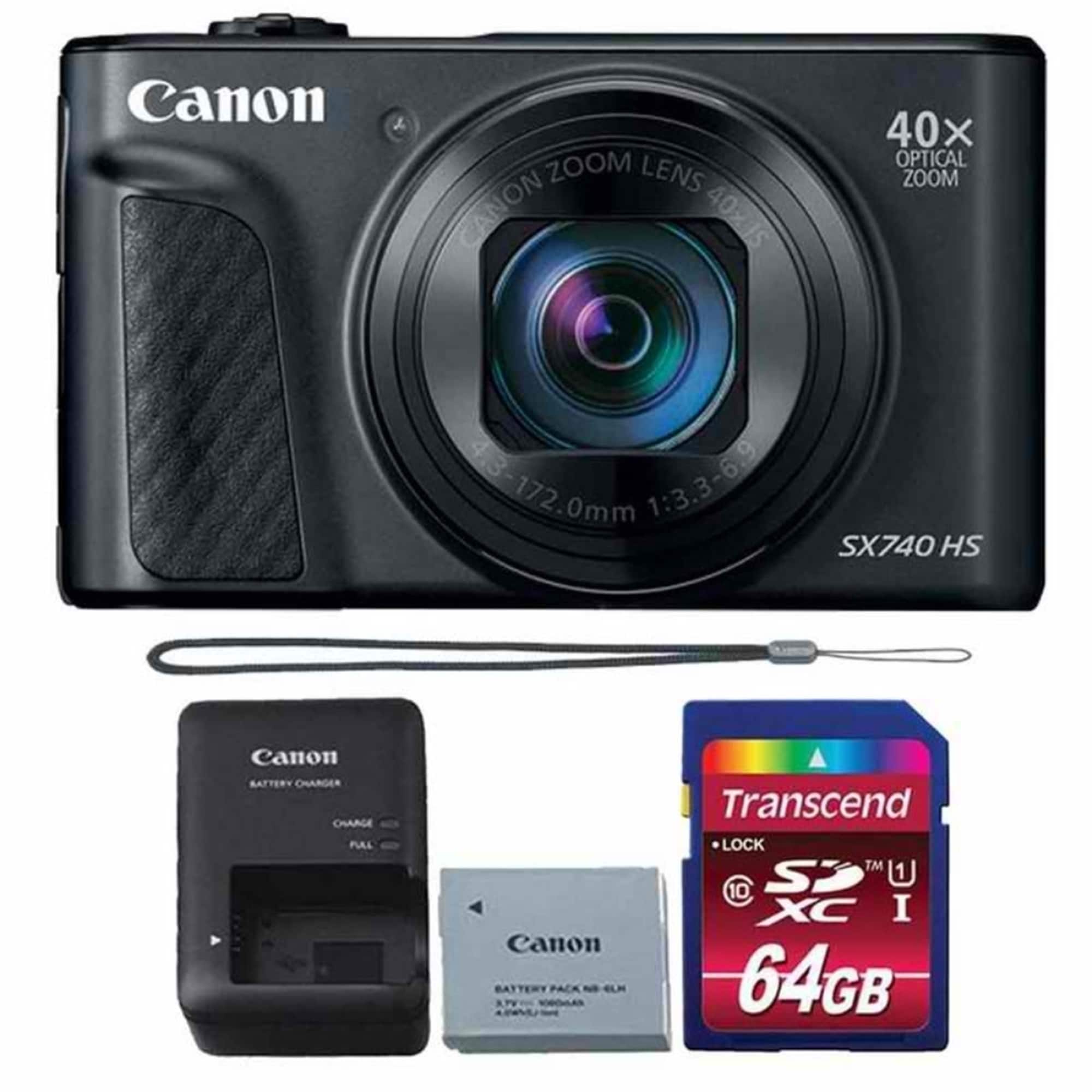 Canon PowerShot SX740 HS 20.3MP Digital CameraBlack with 64GB