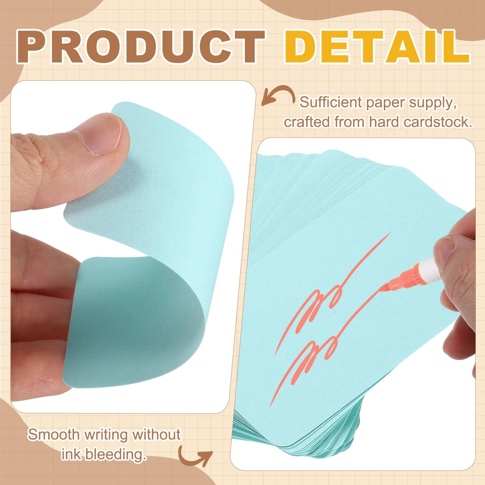 PRODUCT DETAIL

- Sufficient paper supply, crafted from hard cardstock.
- Smooth writing without ink bleeding.