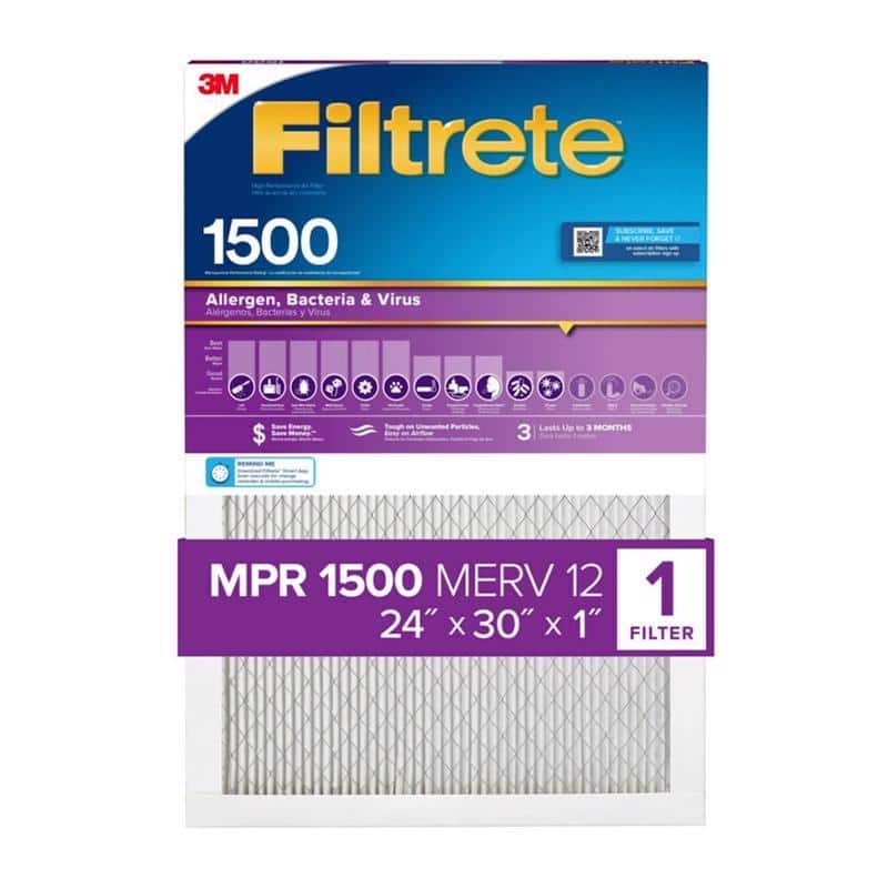 Filtrete - 24 in. W X 30 in. H X 1 in. D 1500 MPR Pleated Air Filter 1 pk