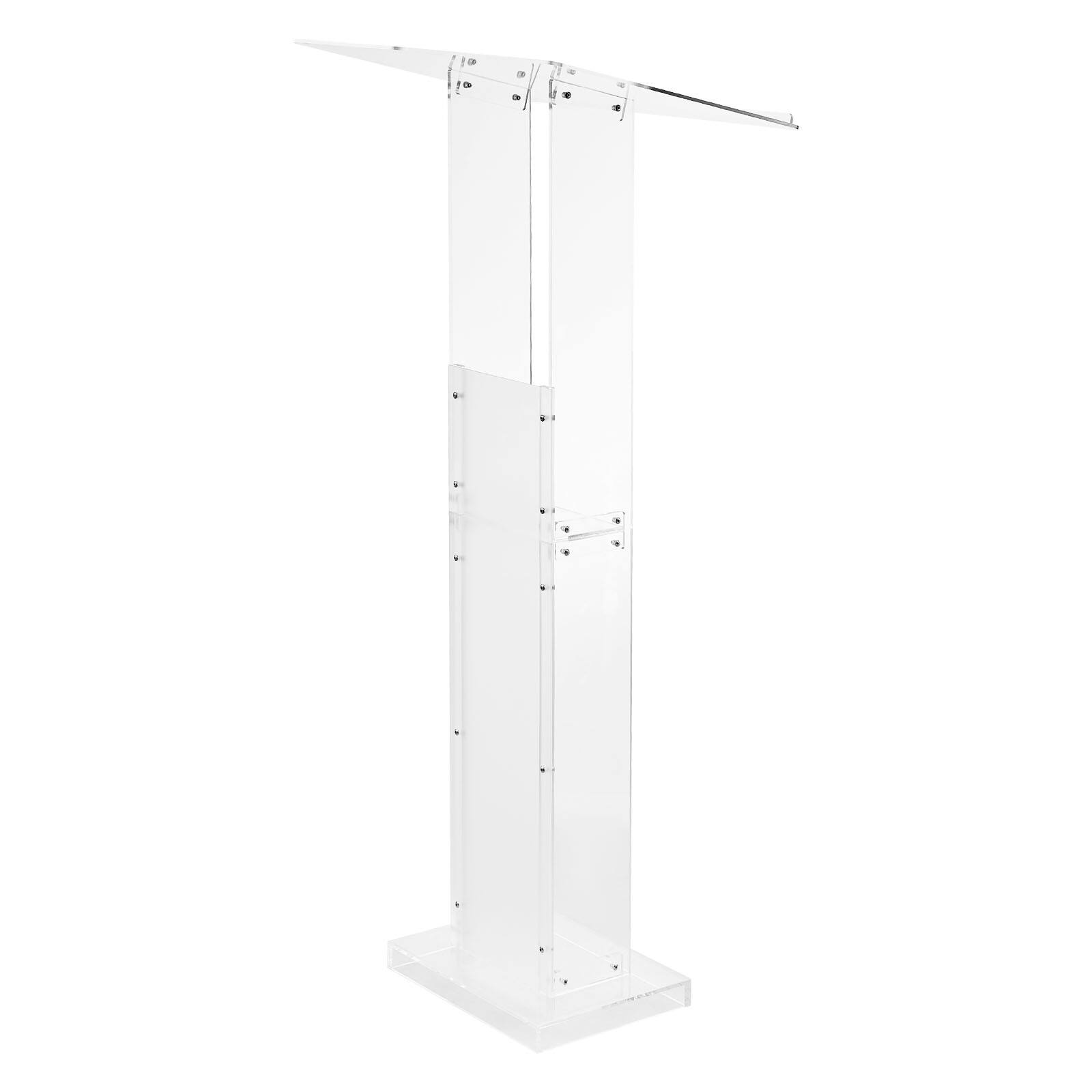 Alt View 5. VEVOR - Podium Stand, 50-Inch Acrylic Lectern, Portable Laptop Desk with Wide Reading Surface and Storage Shelf, Book Stopper - Transparent.