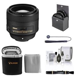 Bundle - Nikon - 85mm f/1.8G FX AF-S NIKKOR Lens, with ProOptic 67mm Filter Kit, Soft Lens Case, Lens Cleaner, Cleaning Kit,
