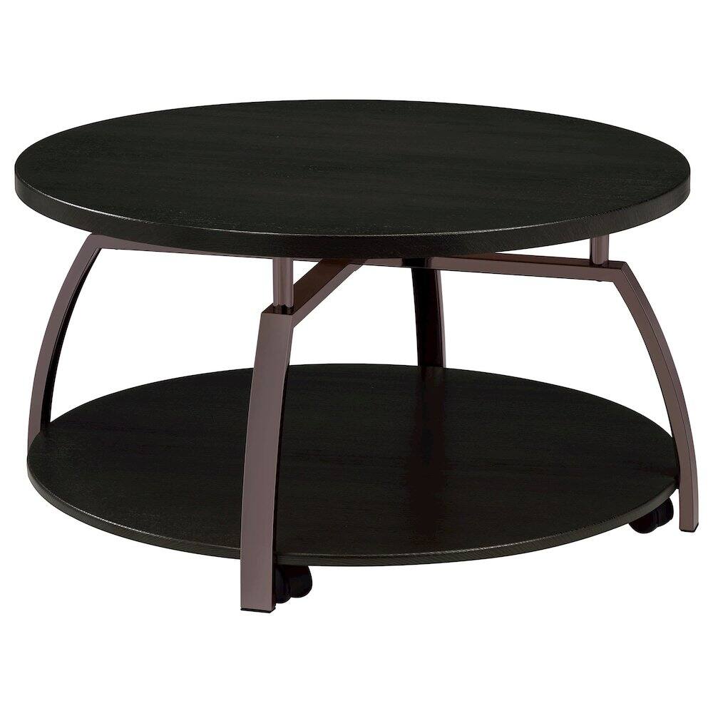 Alt View 4. Coaster Co. of America - Dacre 2-piece Round Coffee and End Table Set Dark Charcoal - Grey.