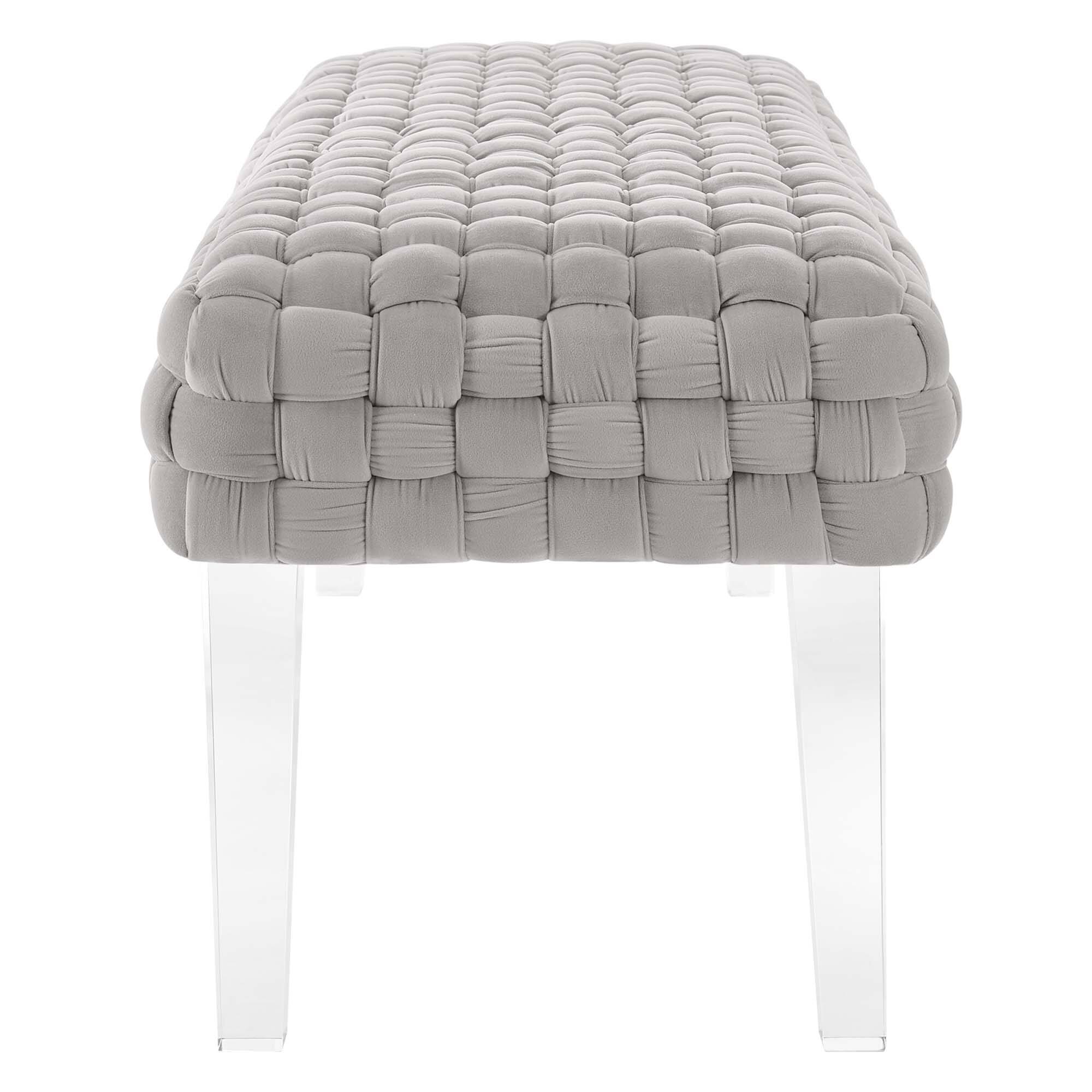Alt View 1. Modway - Prologue Woven Performance Velvet Ottoman by Modway - EEI-5037-LGR.