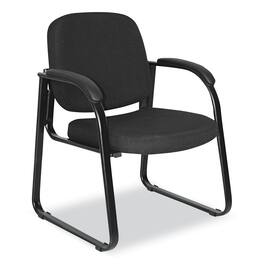 Alera - Genaro Series Fabric Half-Back Sled Base Guest Chair, 25" x 24.80" x 33.66", Seat, Back, Base - Black