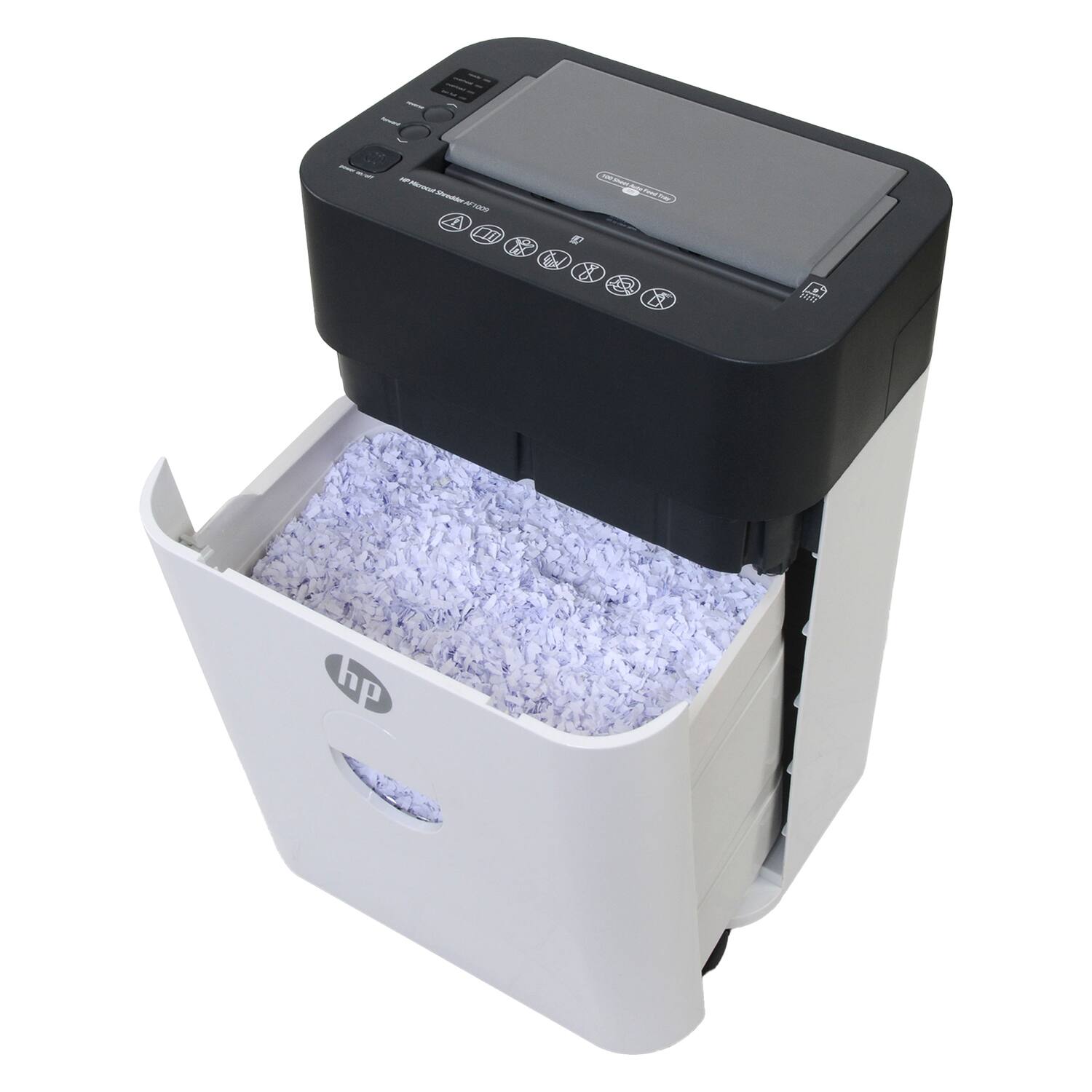 Alt View 6. HP - AF1009 Micro-Cut Shredder, Automatic Sheet Feeding - White.