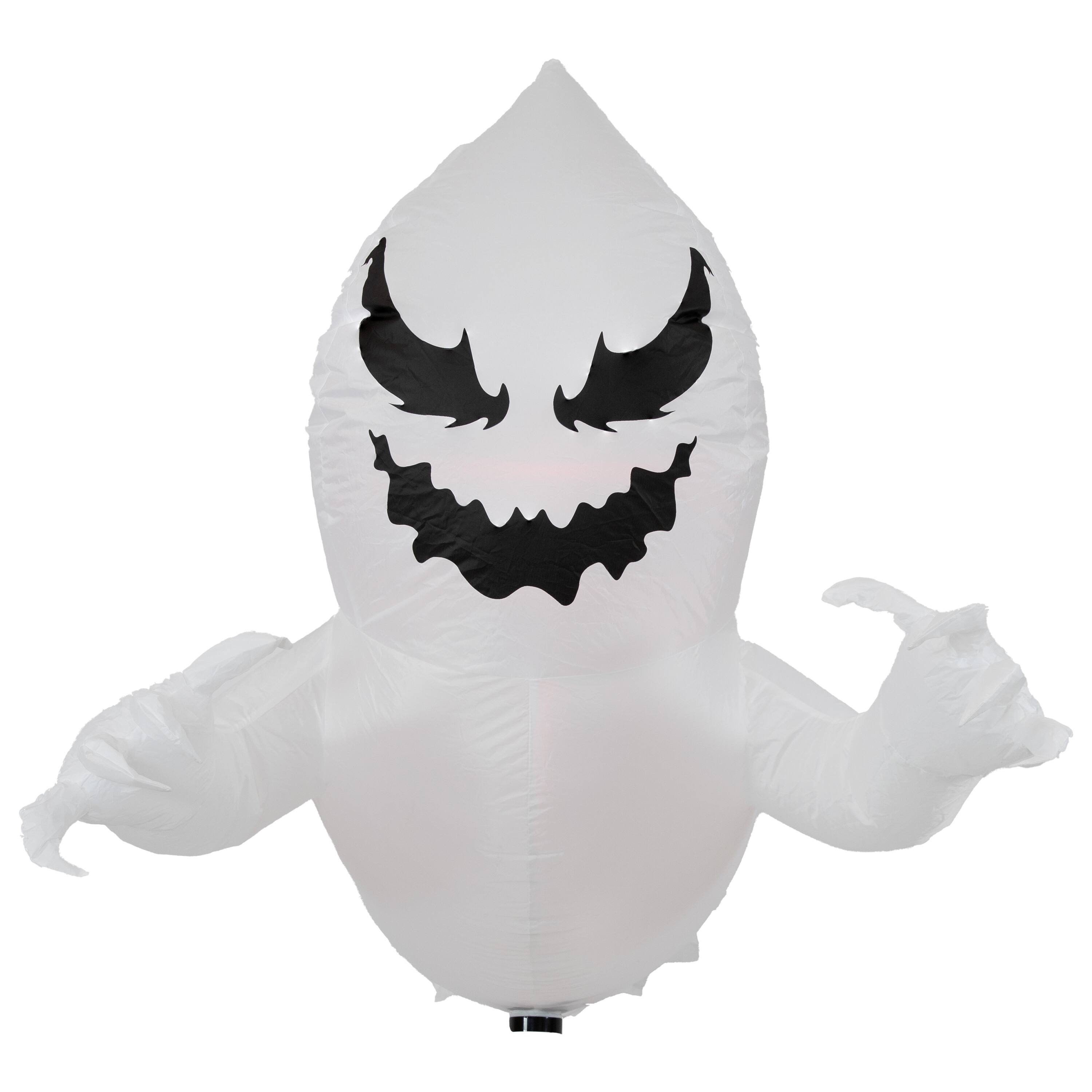 Alt View 10. Sunnydaze - Pumpkin Jack and Ghost Window Inflatable Halloween Decoration - White.