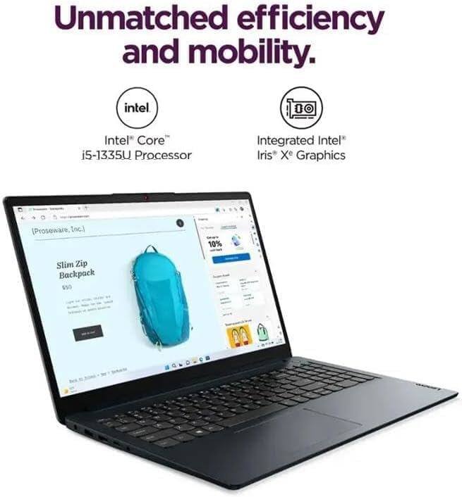 Unmatched efficiency and mobility.

Intel Core i5-1335U Processor  
Integrated Intel Iris Xe Graphics  

Slim Zip Backpack 550