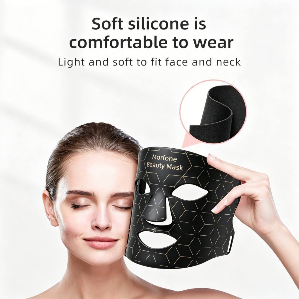 Soft silicone is comfortable to wear. Light and soft to fit face and neck. Morfone Beauty Mask