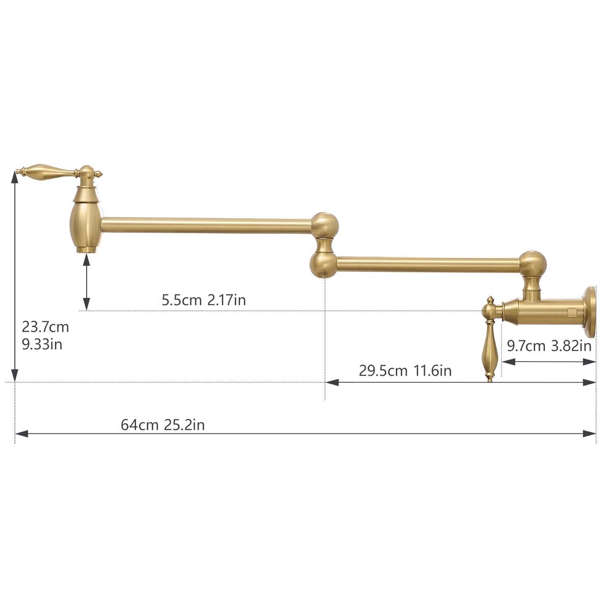 5.5cm 2.17in  
23.7cm 9.33in  
9.7cm 3.82in  
29.5cm 11.6in  
64cm 25.2in