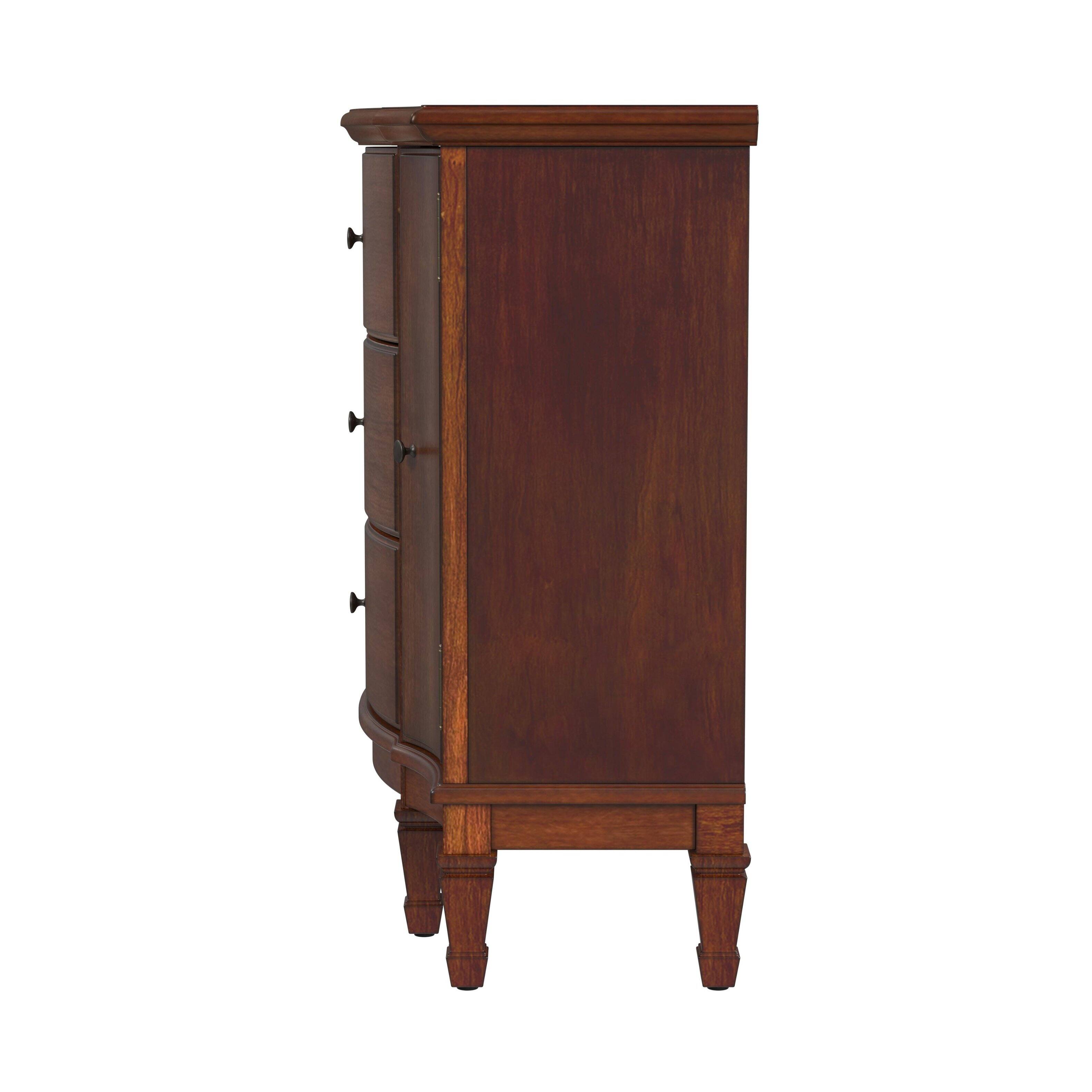 Alt View 2. Butler Specialty - Sheffield 40 in. W Demilune Wood 3 Drawer 2 Door Accent Cabinet - Medium Brown.