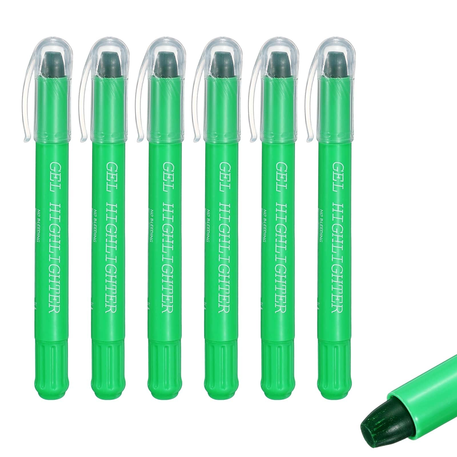 Unique Bargains - 6pcs Gel Highlighters, No-Bleed Wax Crayon, Neon Twist-Up Stick for Office & Books - Dark Green price history on PriceWatchPro