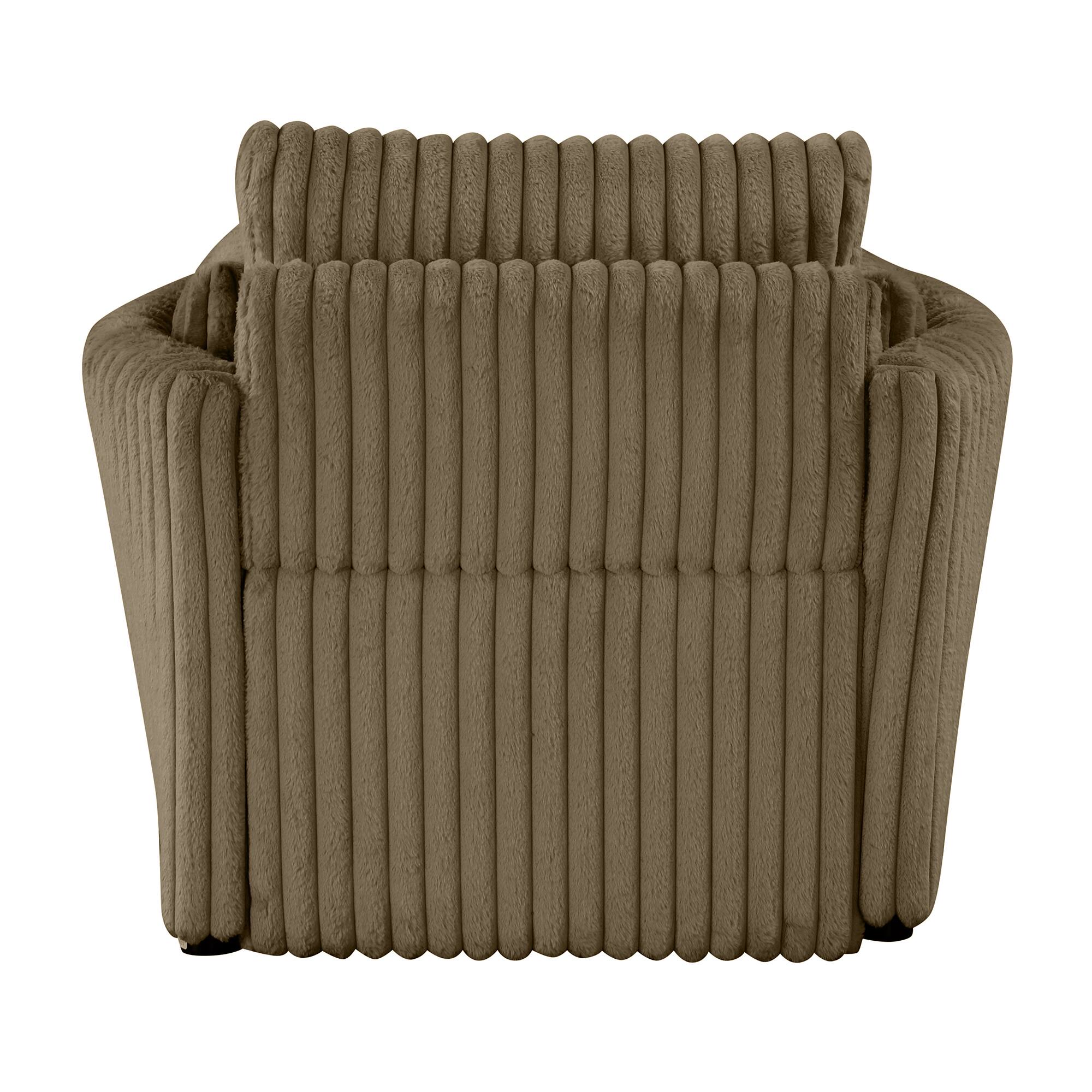 Alt View 4. Vaczon - Space-Saving Pull-Out Sleeper Chair Bed with Built-In USB Ports and Plush Pillows for Home, Dorm or Apartment - Dark khaki.