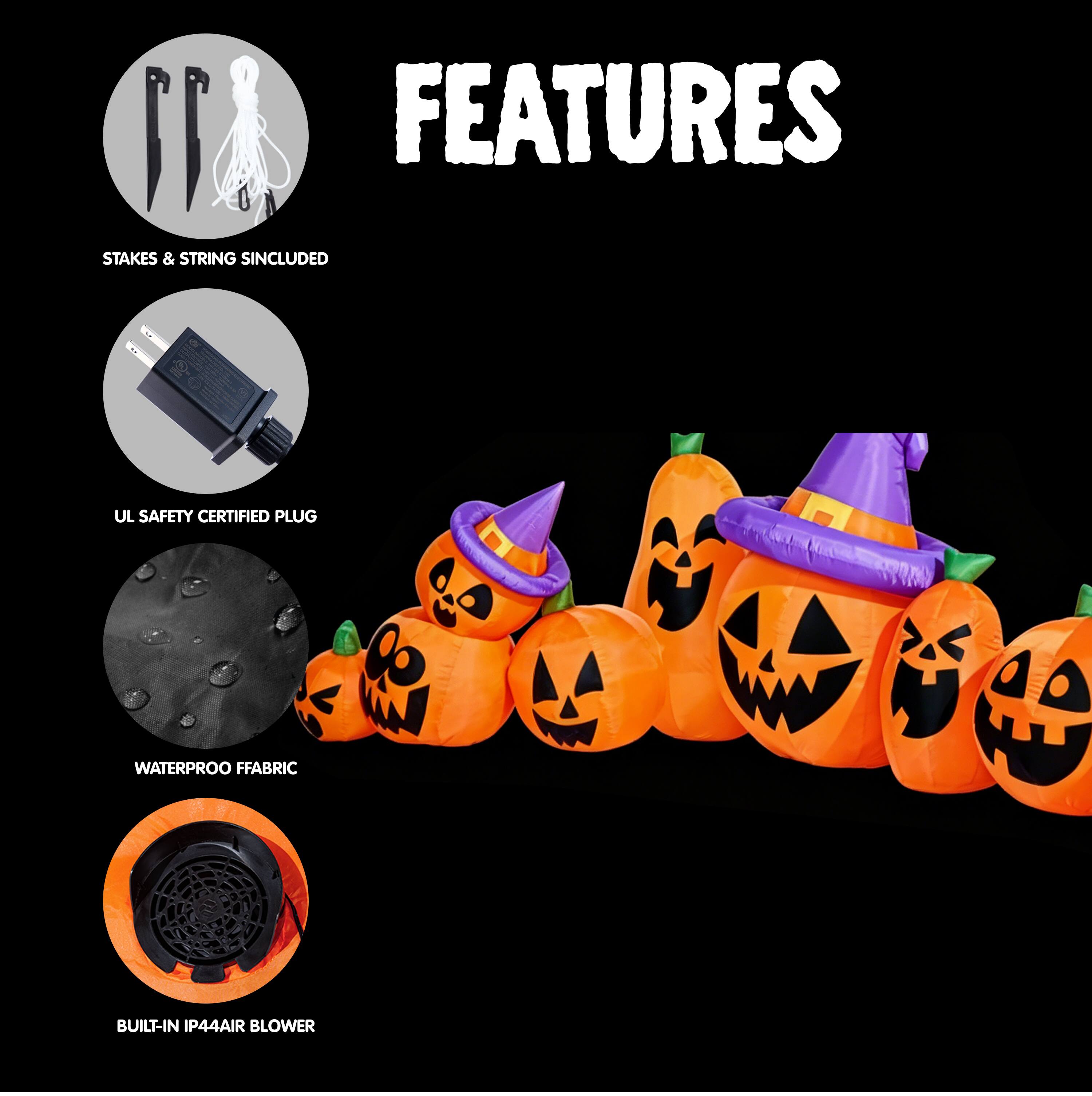 FEATURES

- STAKES & STRING INCLUDED
- UL SAFETY CERTIFIED PLUG
- WATERPROOF FABRIC
- BUILT-IN IP44 AIR BLOWER