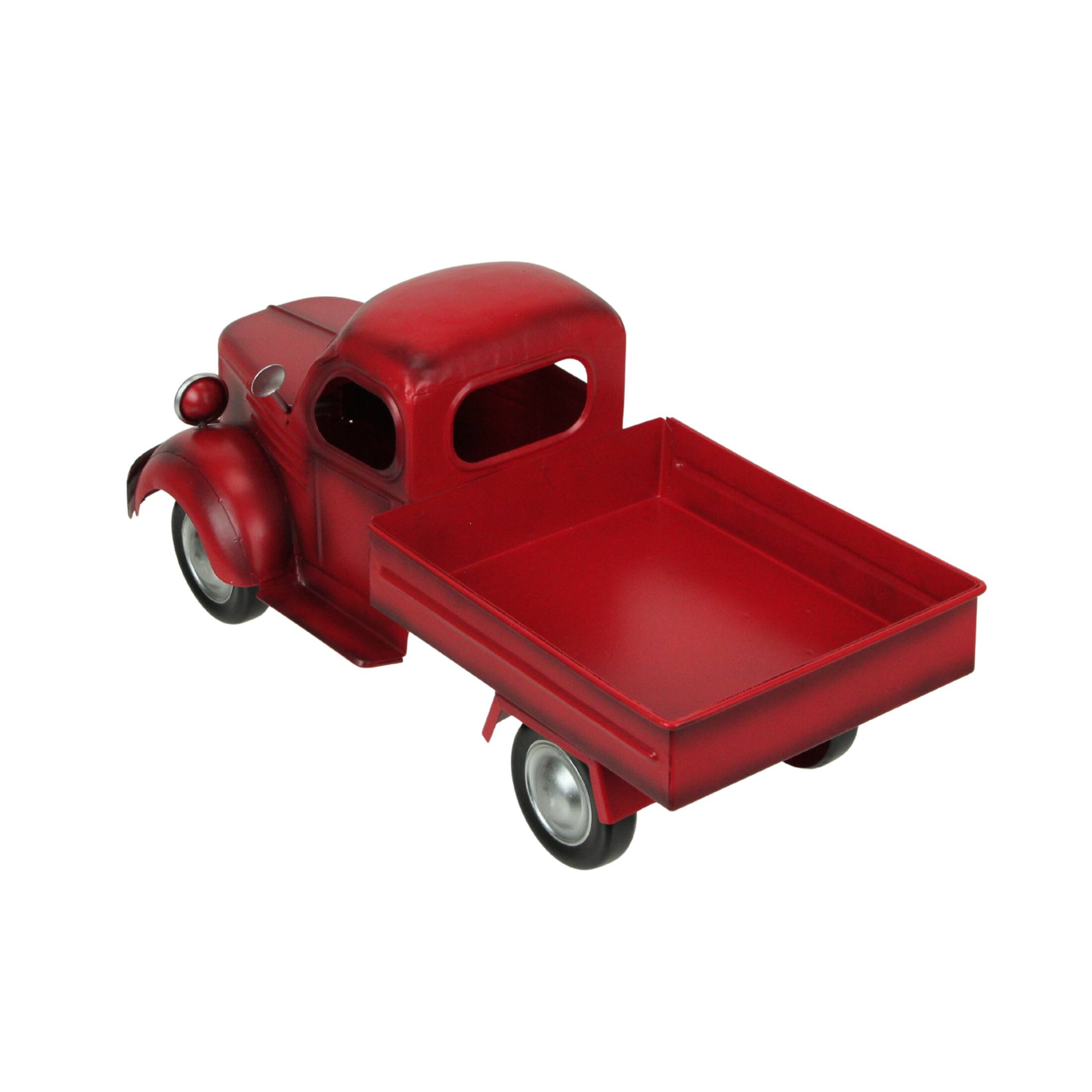 Alt View 7. Zeckos - Vintage Red Truck Metal Planter – Nostalgic Decor for Indoors & Outdoors - Red.